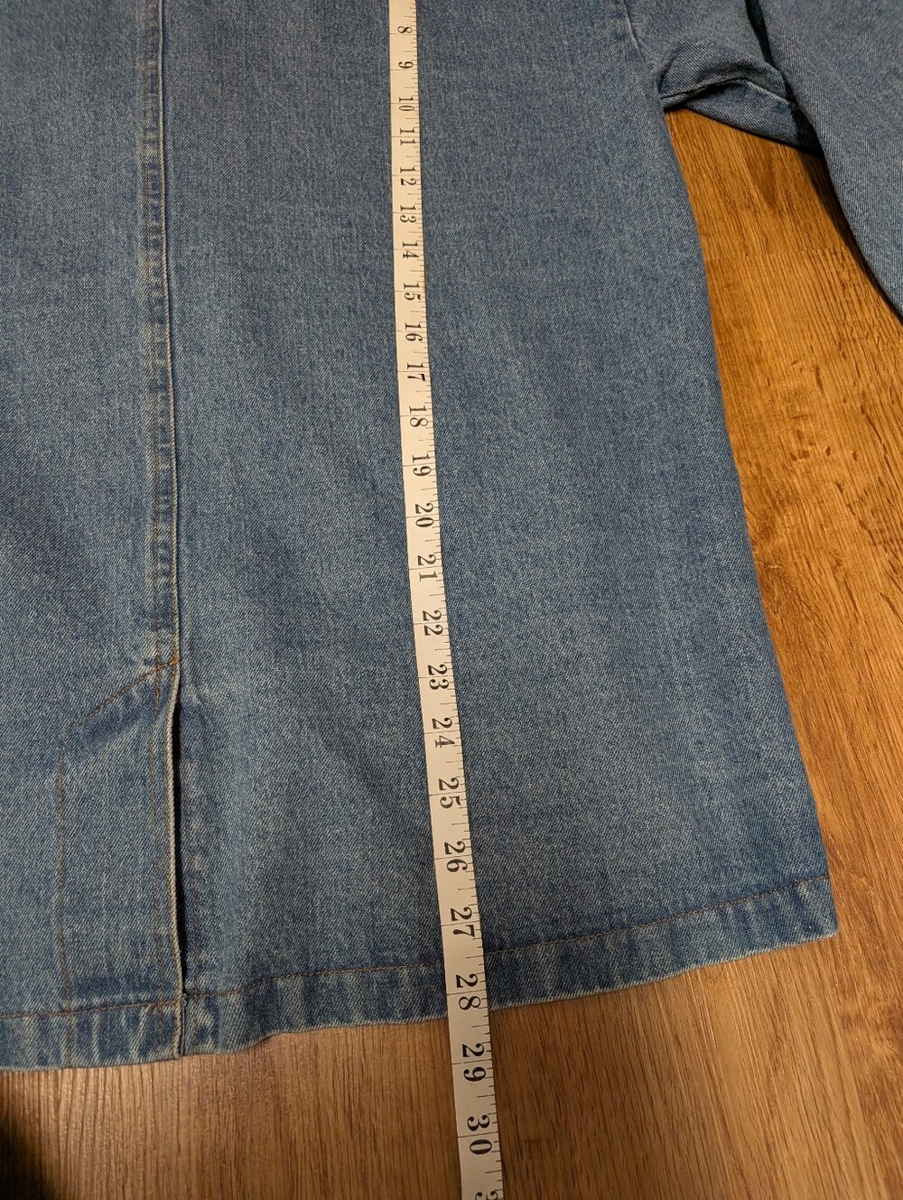 Promesa Size Small Oversized Denim Cardigan Jacket Open Front Blue Jean Utility - Picture 9 of 10